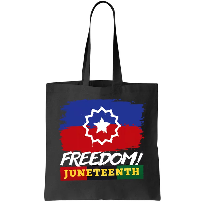 Black Proud African American For Juneteenth Flag Tote Bag