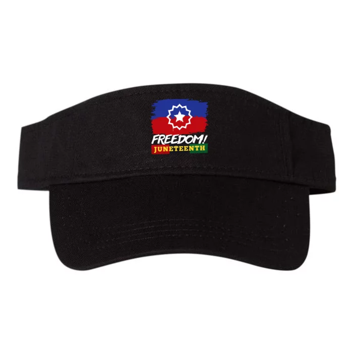 Black Proud African American For Juneteenth Flag Valucap Bio-Washed Visor