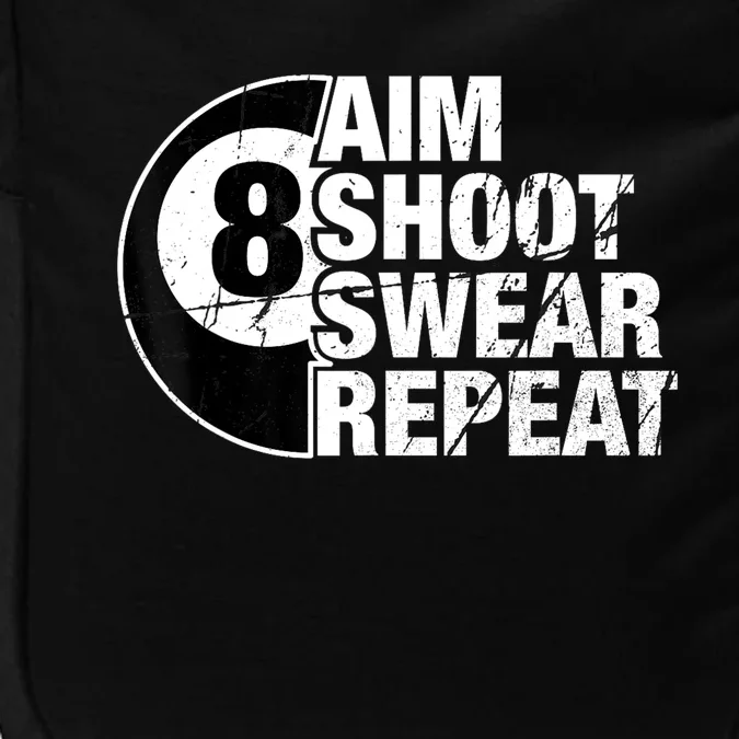 Billiards Player Aim Shoot Swear Repeat 8 Ball Pool Gift Impact Tech Backpack