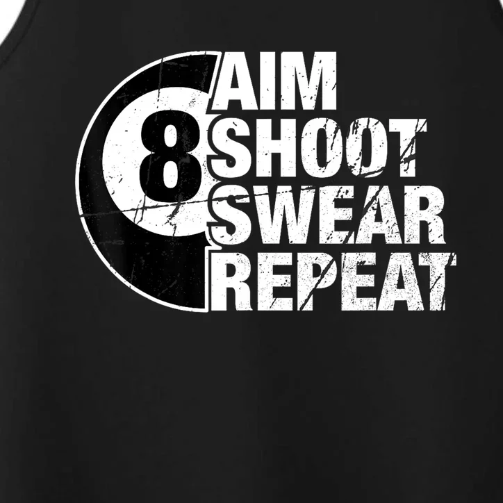 Billiards Player Aim Shoot Swear Repeat 8 Ball Pool Gift Performance Tank