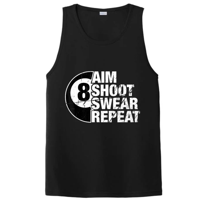 Billiards Player Aim Shoot Swear Repeat 8 Ball Pool Gift Performance Tank