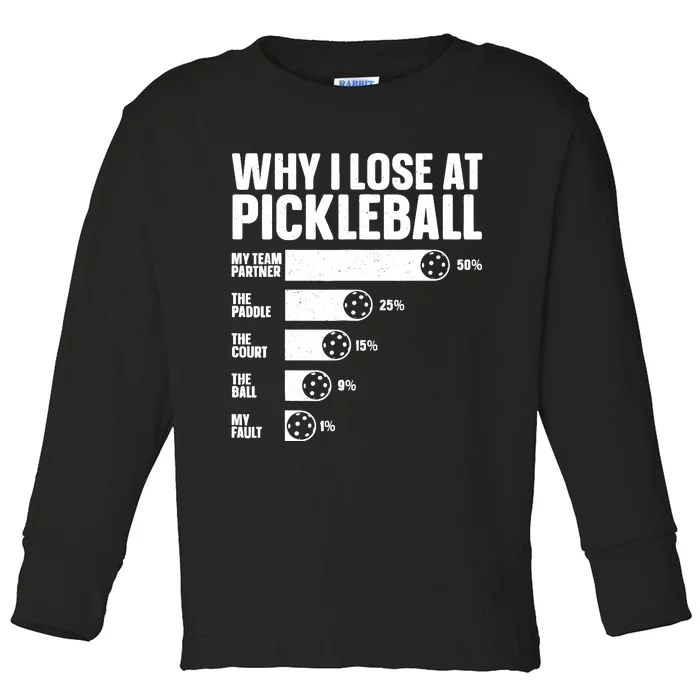 Best Pickleball Art For Sport Pickleball Player Toddler Long Sleeve Shirt