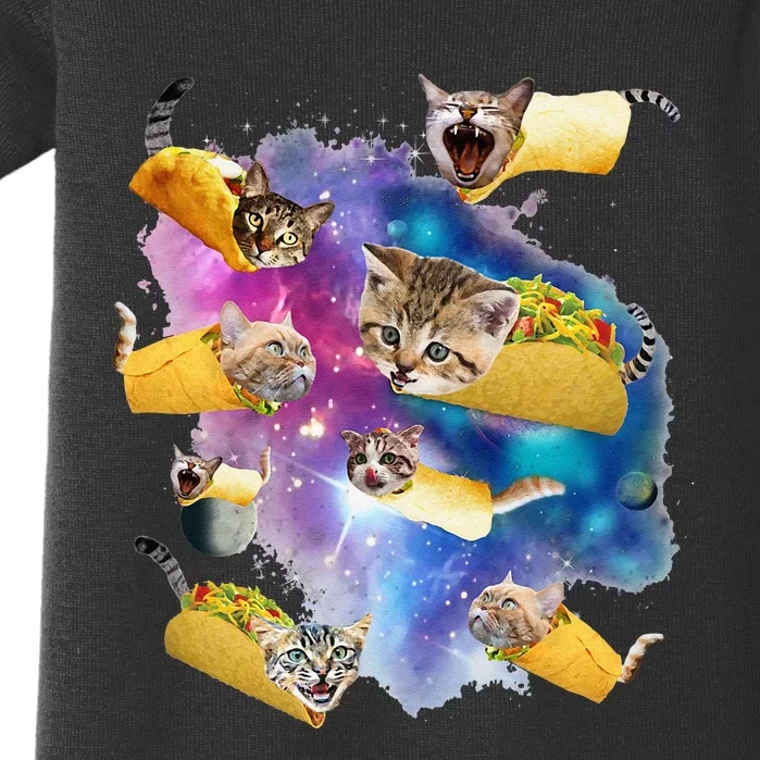 Burrito Pizza And Taco Cat In Space Tacocat Gift Idea Baby Bodysuit