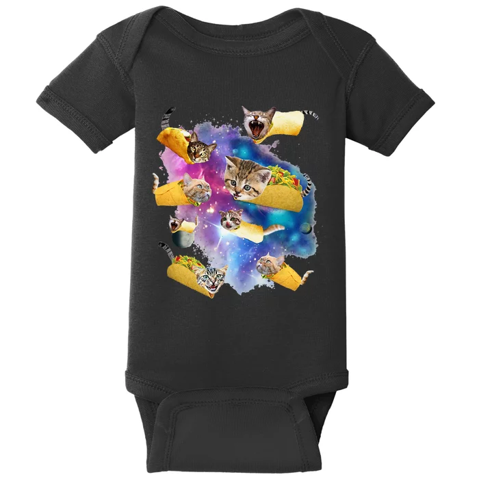 Burrito Pizza And Taco Cat In Space Tacocat Gift Idea Baby Bodysuit