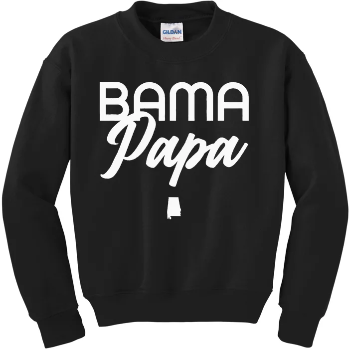 Bama Papa Alabama Dad Grandpa Kids Sweatshirt