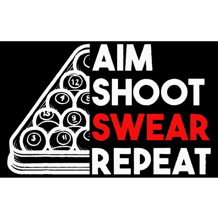 Billiard Pool Aim Shoot Swear Repeat Bumper Sticker