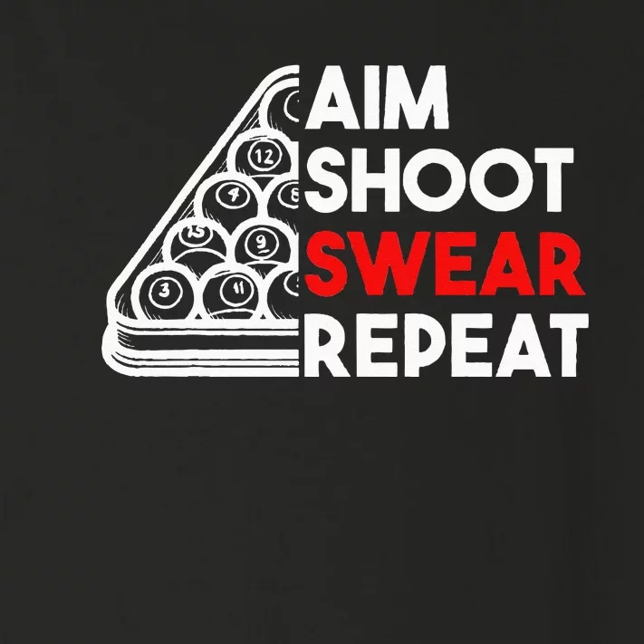 Billiard Pool Aim Shoot Swear Repeat Toddler Long Sleeve Shirt