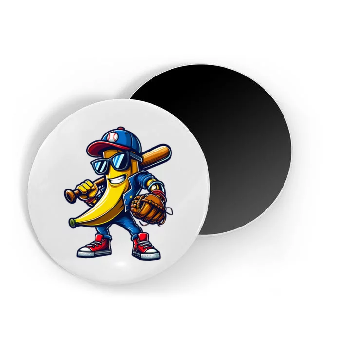 Banana Playing Baseball Fruit Lover Magnet