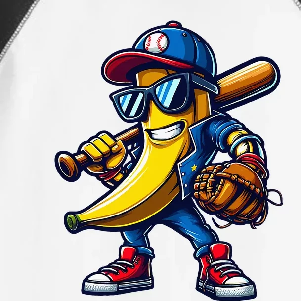 Banana Playing Baseball Fruit Lover Toddler Fine Jersey T-Shirt