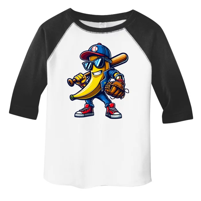 Banana Playing Baseball Fruit Lover Toddler Fine Jersey T-Shirt