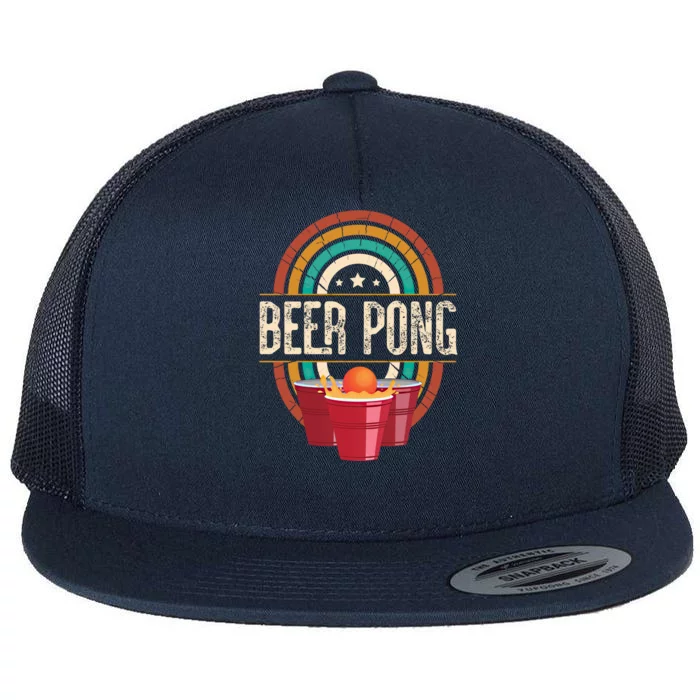 Beer Pong Beer Lovers Beer Pong Meaningful Gift Flat Bill Trucker Hat