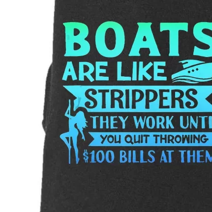 Boats Pun Boats Are Like Strippers Boat Owner Doggie 3-End Fleece Hoodie