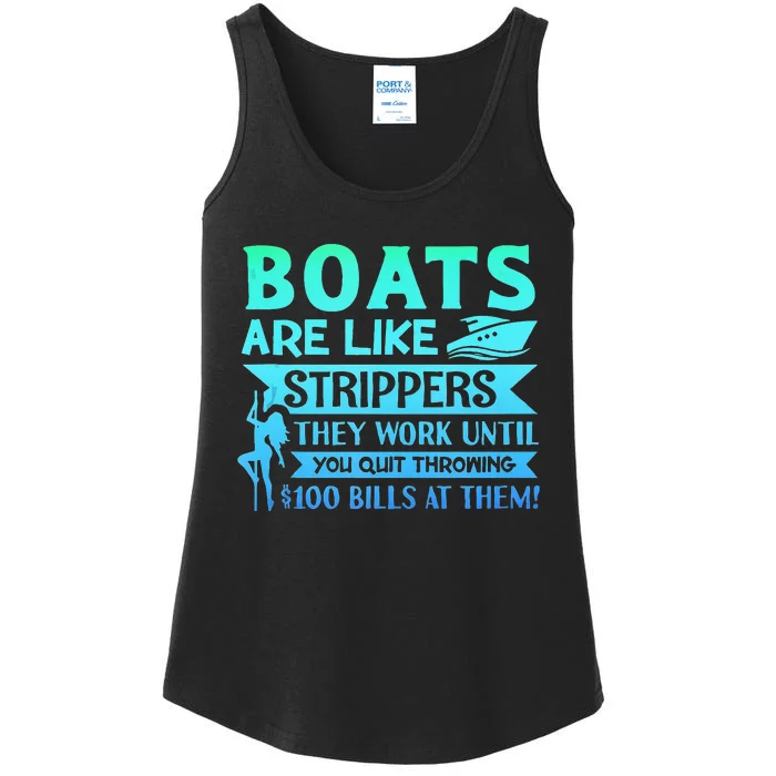 Boats Pun Boats Are Like Strippers Boat Owner Ladies Essential Tank