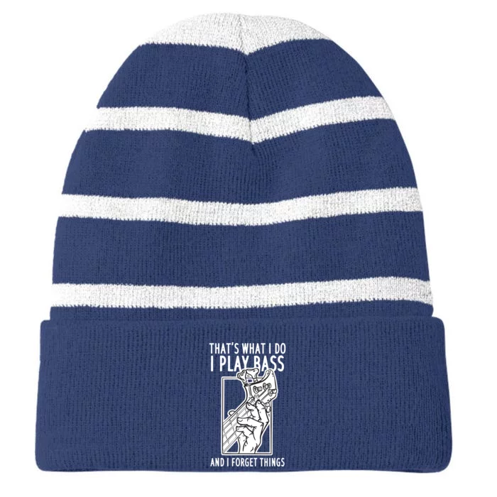 Bass Player Bass Guitar Striped Beanie with Solid Band