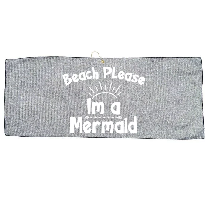 Beach Please Beach Summer Palm Trees Mermaid Funny Gift Large Microfiber Waffle Golf Towel