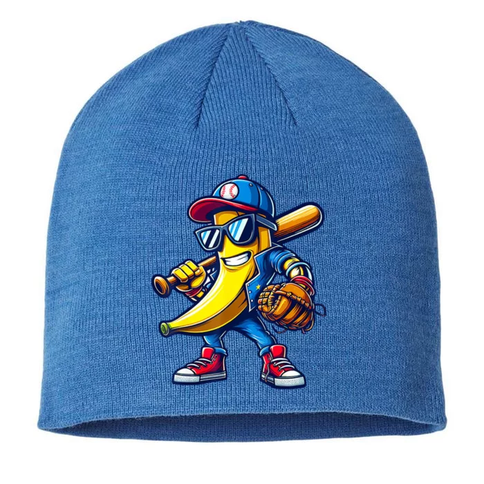 Banana Playing Baseball Fruit Lover Baseball 8 1/2in Sustainable Knit Beanie