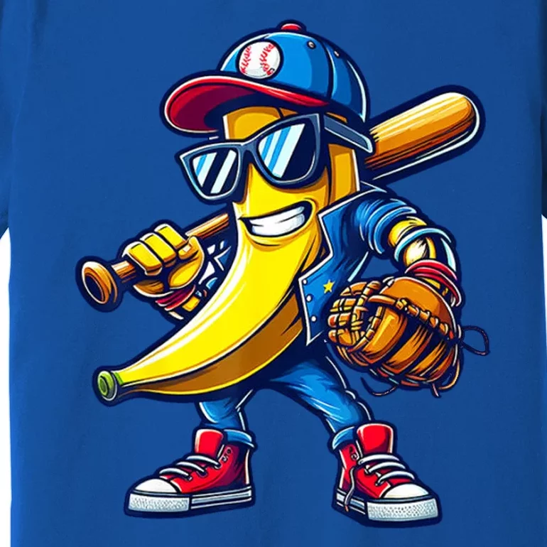 Banana Playing Baseball Fruit Lover Baseball Premium T-Shirt