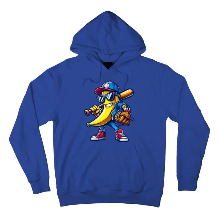 Banana Playing Baseball Fruit Lover Baseball Tall Hoodie