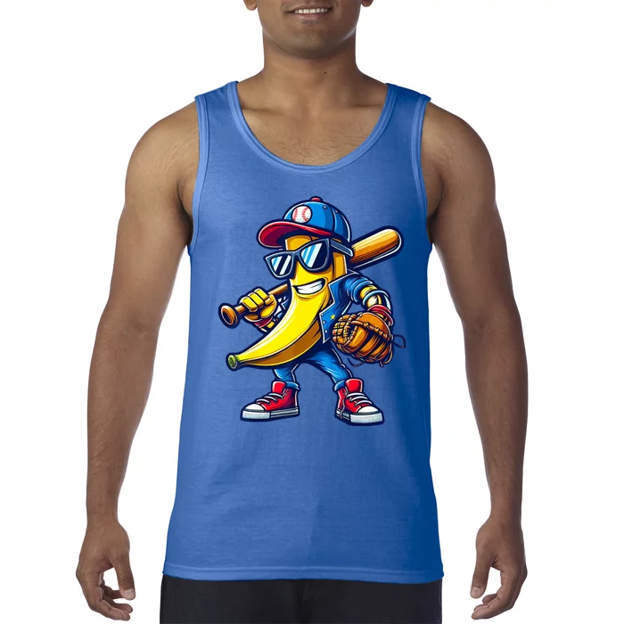 Banana Playing Baseball Fruit Lover Baseball Tank Top