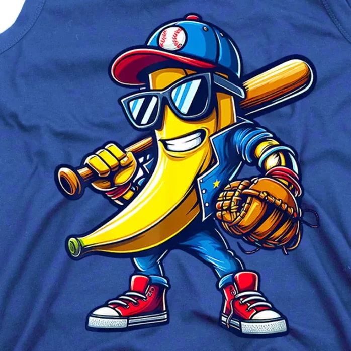 Banana Playing Baseball Fruit Lover Baseball Tank Top