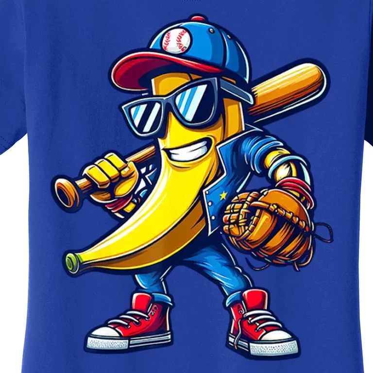 Banana Playing Baseball Fruit Lover Baseball Women's T-Shirt