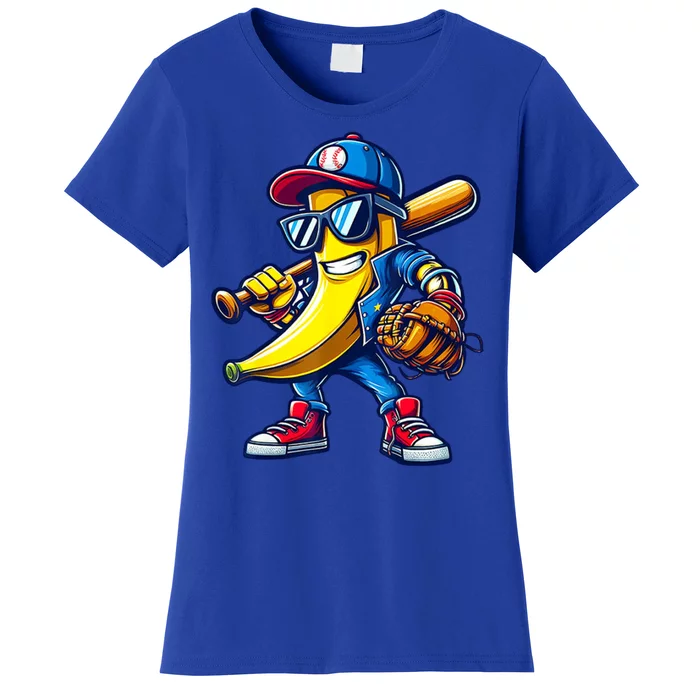 Banana Playing Baseball Fruit Lover Baseball Women's T-Shirt