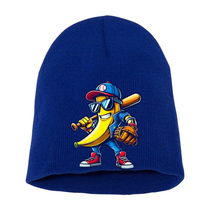 Banana Playing Baseball Fruit Lover Baseball Short Acrylic Beanie