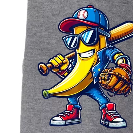 Banana Playing Baseball Fruit Lover Baseball Doggie 3-End Fleece Hoodie