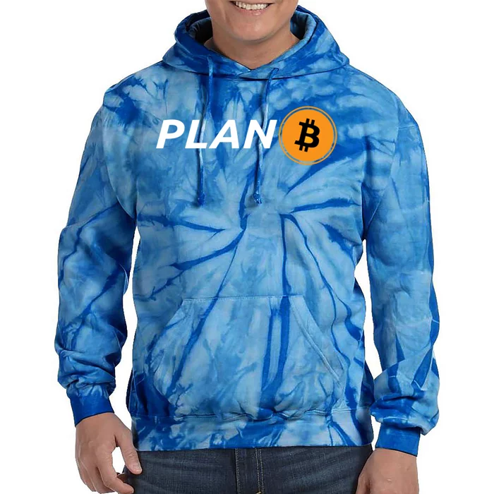 Bitcoin Plan B Logo Hodl Crypto Moon Symbol Freedom Great Gift Tie Dye Hoodie