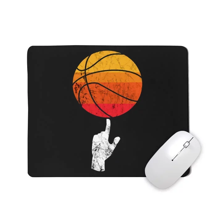 Basketball Playing Basketball Sports Vintage Retro Sunset Mousepad