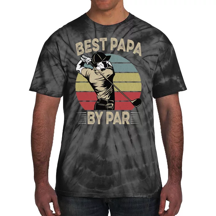 Best Papa By Par Family Golfer Golf Lover Golfing Tie-Dye T-Shirt