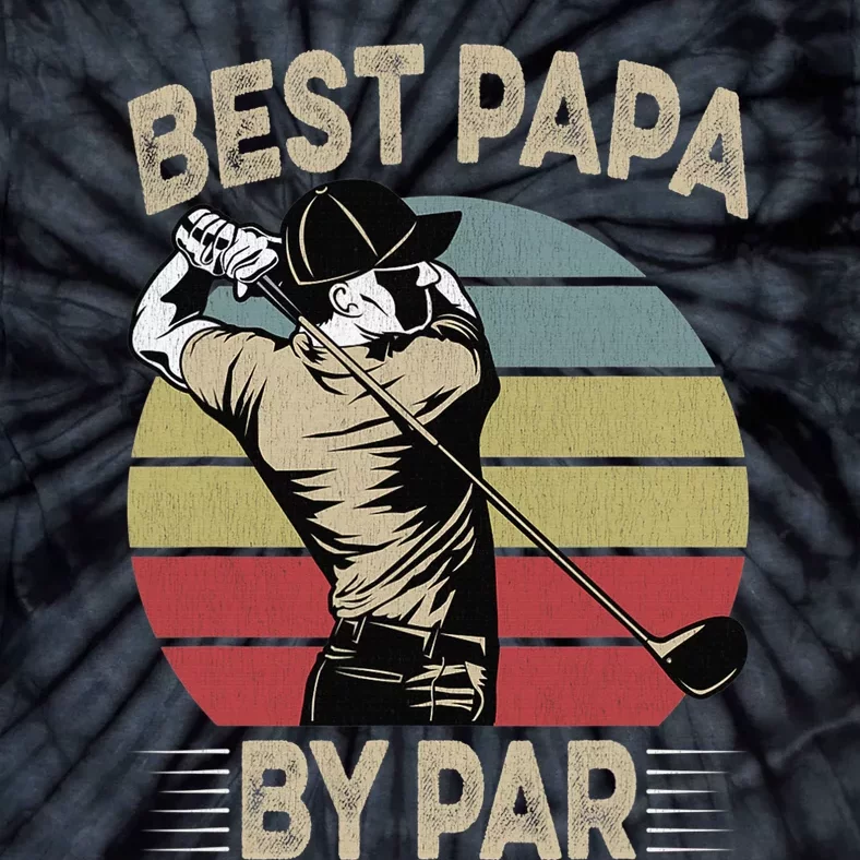 Best Papa By Par Family Golfer Golf Lover Golfing Tie-Dye T-Shirt