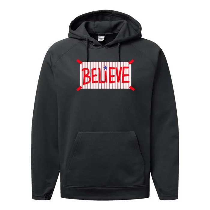 Believe Philadelphia Baseball Player Performance Fleece Hoodie