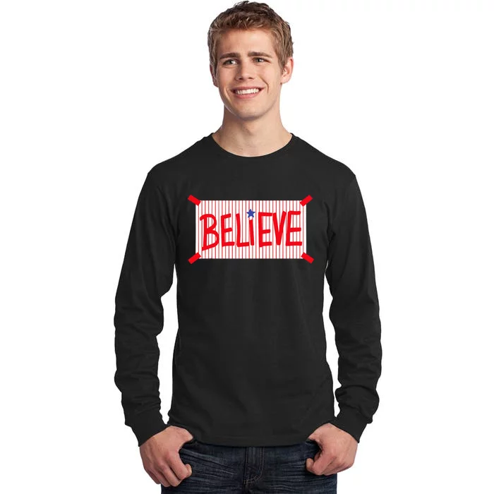 Believe Philadelphia Baseball Player Tall Long Sleeve T-Shirt