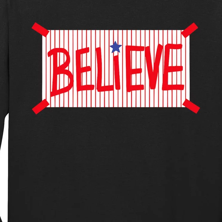 Believe Philadelphia Baseball Player Tall Long Sleeve T-Shirt