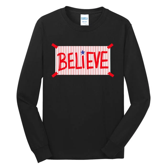 Believe Philadelphia Baseball Player Tall Long Sleeve T-Shirt