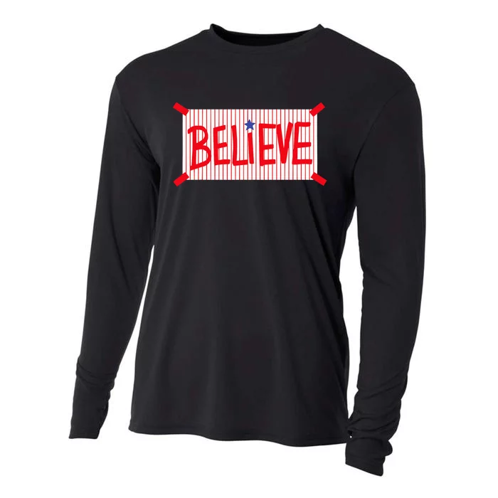 Believe Philadelphia Baseball Player Cooling Performance Long Sleeve Crew