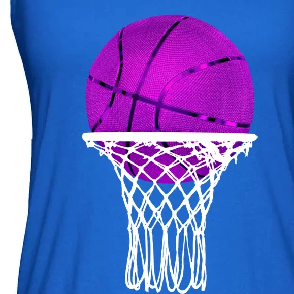 Basketball Purple Bball Sport Lover Gift Gift Ladies Essential Flowy Tank