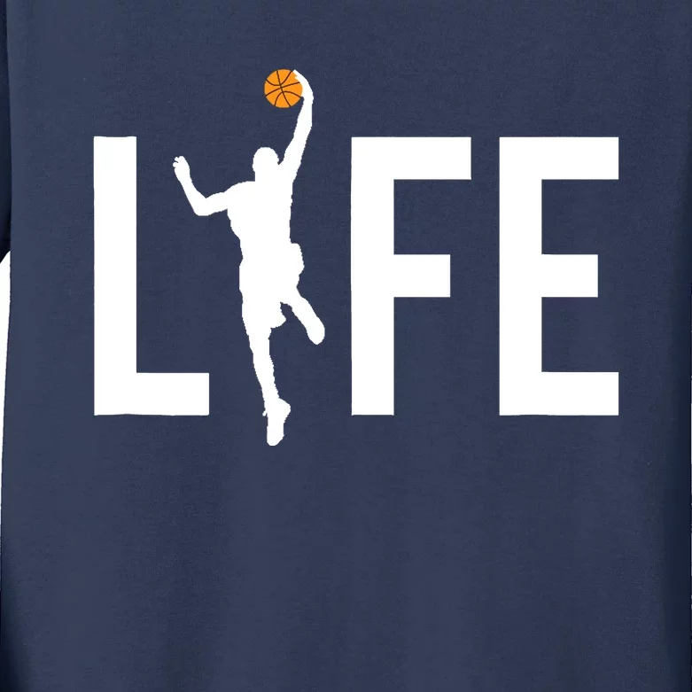 Basketball Player Ball is Life Gifts for Basketball Lover Kids Long Sleeve Shirt