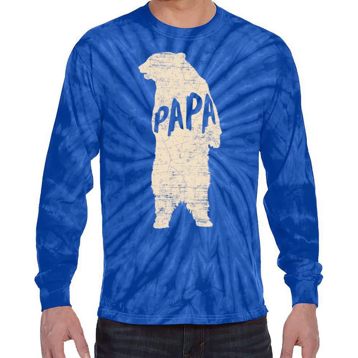 Big Papa Bear Hug Father Novelty Cute Gift Tie-Dye Long Sleeve Shirt