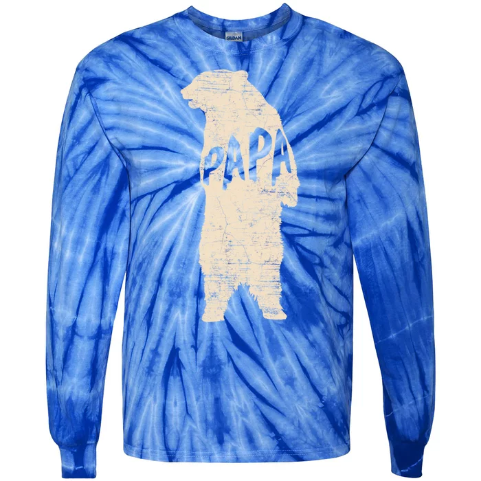 Big Papa Bear Hug Father Novelty Cute Gift Tie-Dye Long Sleeve Shirt