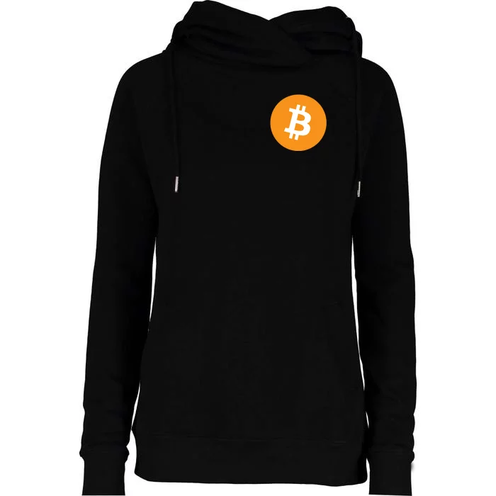 Bitcoin Pocket Womens Funnel Neck Pullover Hood