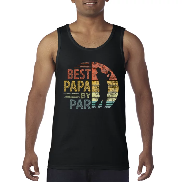 Best Papa By Par Fathers Day Golf Gift Grandpa Tank Top