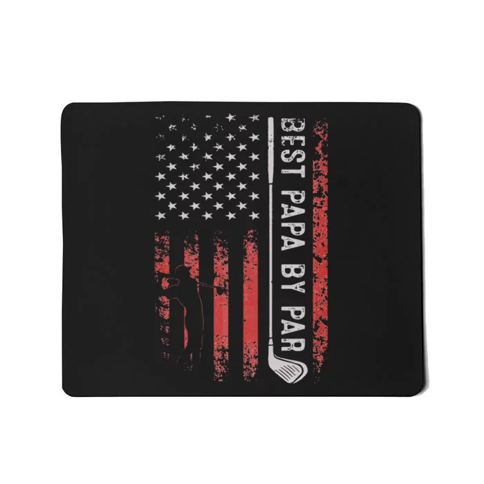 Best Papa By Par American Flag Golf Patriotic Golfer Mousepad