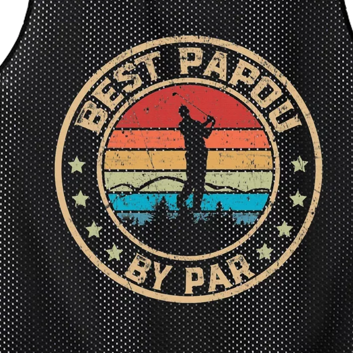 Best Papou By Par Father's Day Funny Golfing Mesh Reversible Basketball Jersey Tank