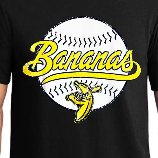 Banana Playing Baseball Fruit Lover Funny LetS Go Bananas Pajama Set