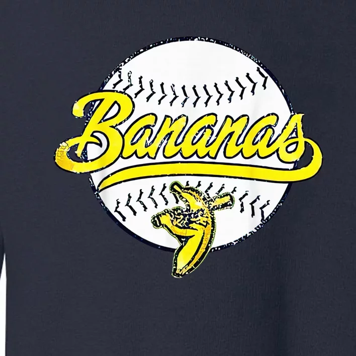 Banana Playing Baseball Fruit Lover Funny LetS Go Bananas Toddler Sweatshirt