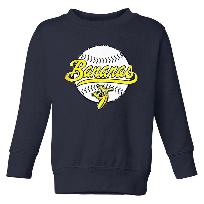 Banana Playing Baseball Fruit Lover Funny LetS Go Bananas Toddler Sweatshirt