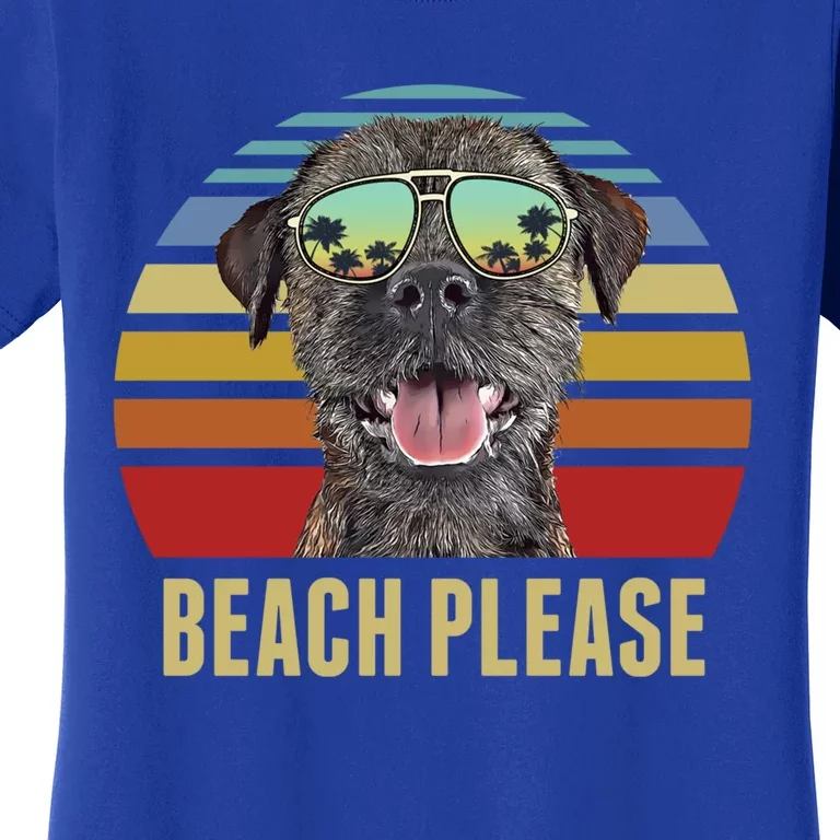 Beach Please Border Terrier Dog Funny Summer Gift Women's T-Shirt