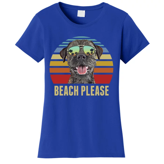 Beach Please Border Terrier Dog Funny Summer Gift Women's T-Shirt